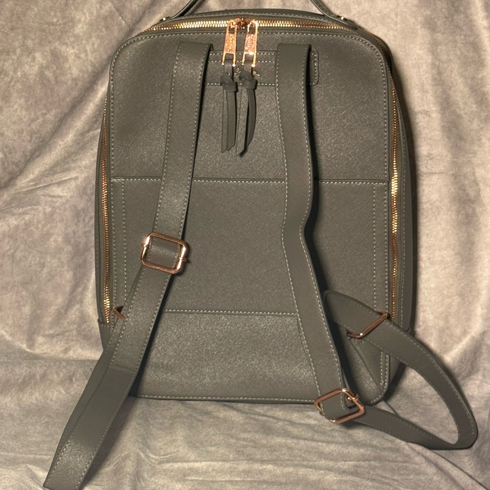 Casey Leather Gray Backpack - Picture 5 of 10
